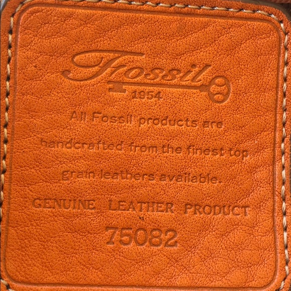 FOSSIL Blackburn Leather Orange caramel HANDBAG - Picture 5 of 8